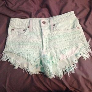Teal green carmar shorts