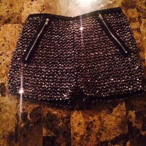 Black Sequin Shorts