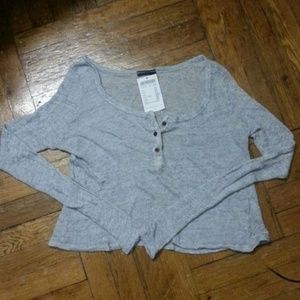 Brandy Melville gray henley. One size.