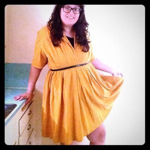 Plus size 24 mustard yellow classic dress