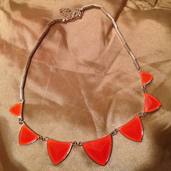 Orange and silver necklace