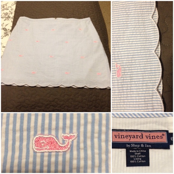 🚫hold🚫Vineyard vines blue seersucker whale skirt