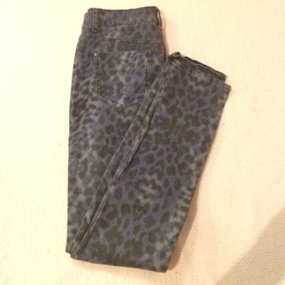 DKNY Black&blue Animal Print Jeans