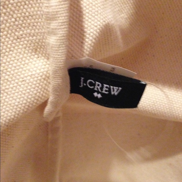 SOLD Jcrew Neon Pink and Beige Canvas Beach Bag - Picture 3 of 3