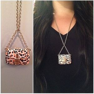 ❗️REDUCED ❗️leopard print purse necklace