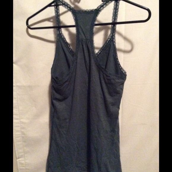 Green racer back tank top