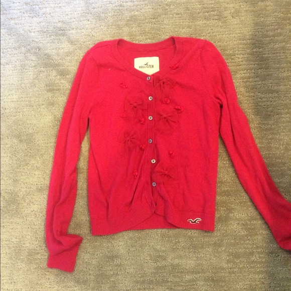 Pink hollister cardigan
