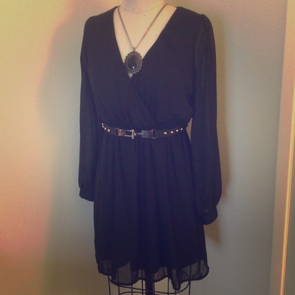 Black Surplice Dress