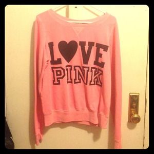Neon pink PINK crewneck sweatshirt