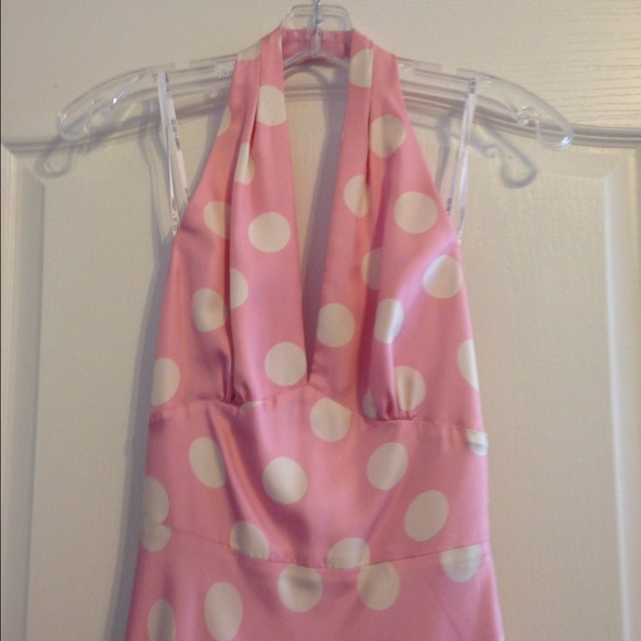 Laundry by Shelli Segal pink with ivory polka dots