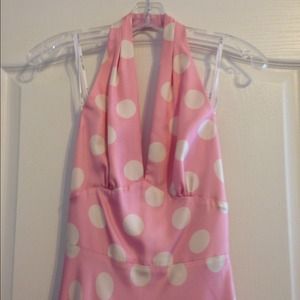 Laundry by Shelli Segal pink with ivory polka dots