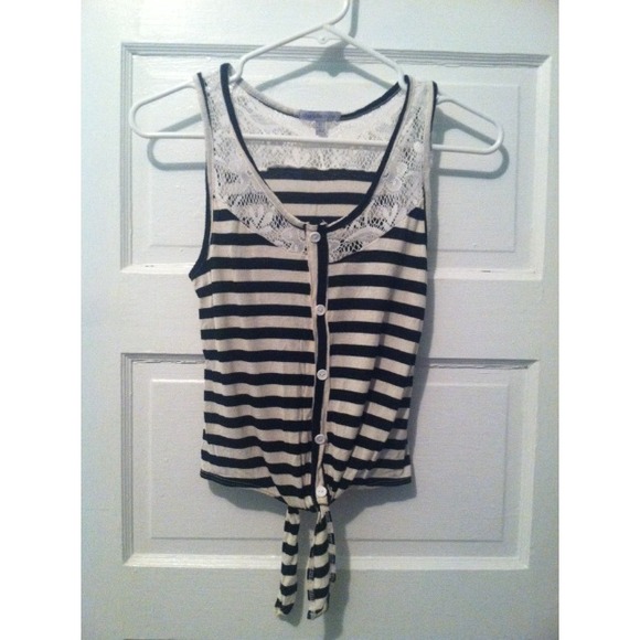 Striped tanks with lace