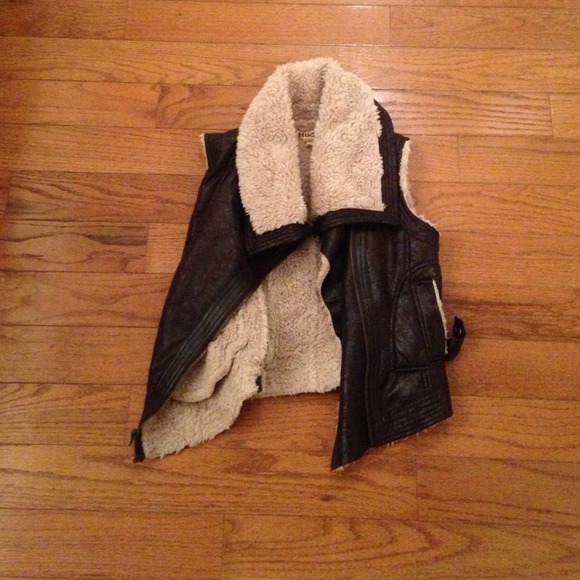 Faux Fur Leather Vest