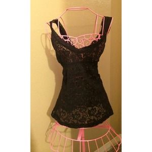 Dark grey lace tank top