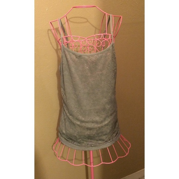 Grey lace tank top