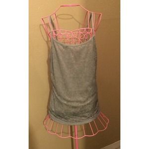 Grey lace tank top
