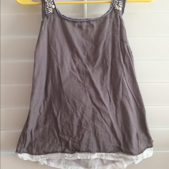 [5 for $25] Beaded shoulder 2 layer top - Picture 2 of 3