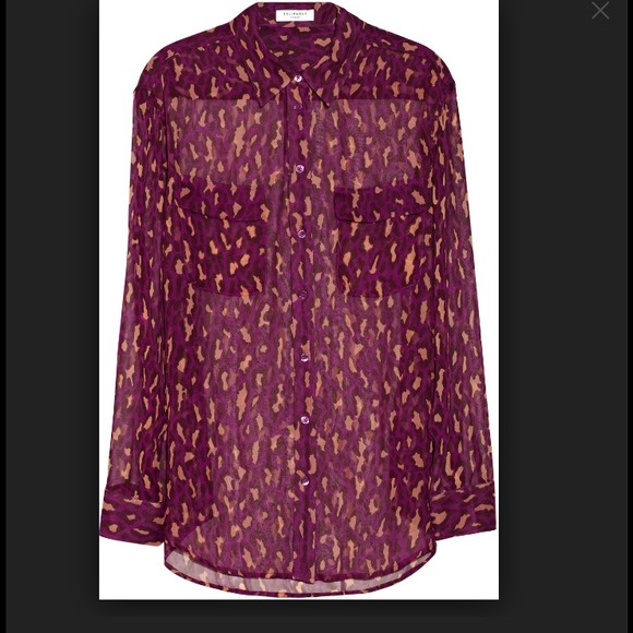 Equipment sheer silk animal print blouse - Picture 1 of 3