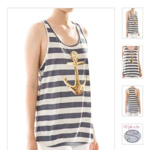Sequin Anchor Stripe Tank