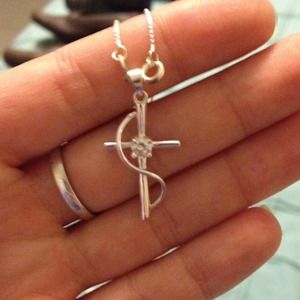Silver cross necklace