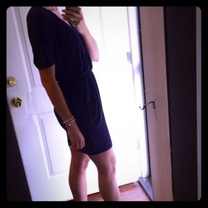 Rachel Roy draped navy blue dress