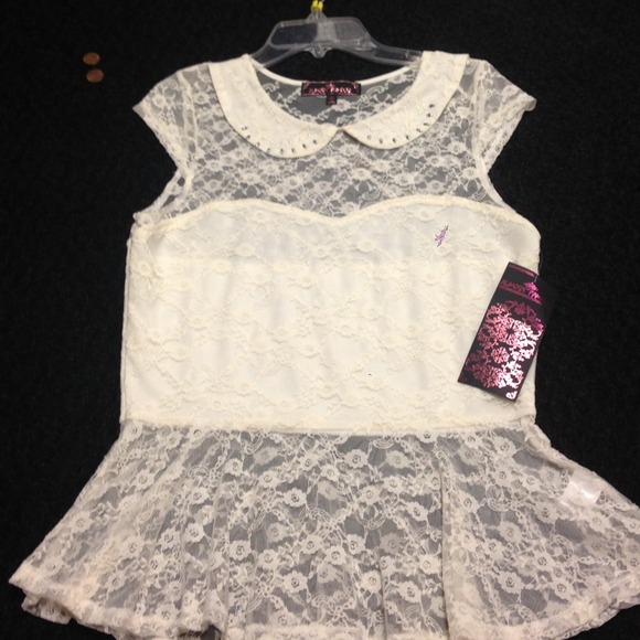 Cream lace  peplum
