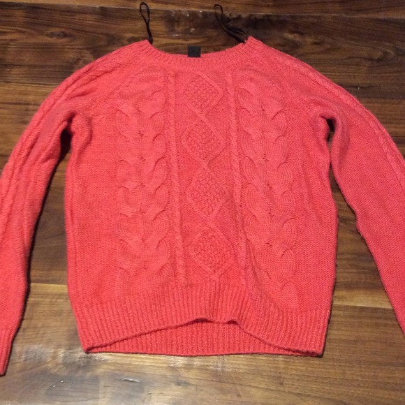 Cable knit bright coral sweater - Picture 1 of 1