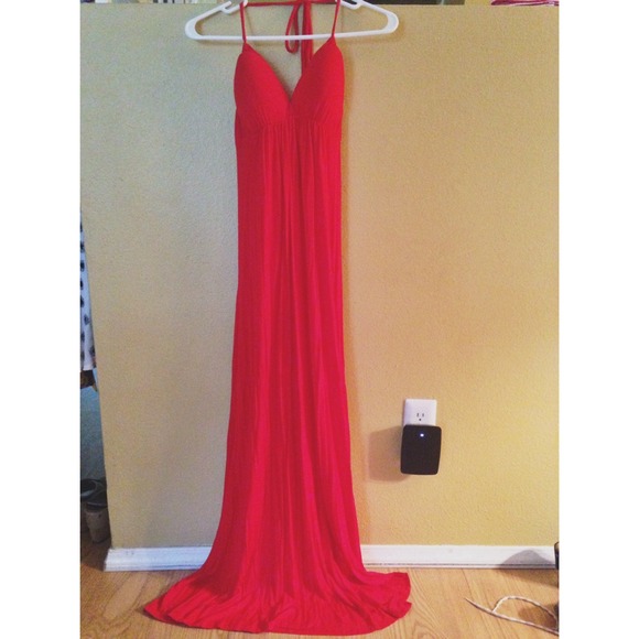 Red maxi dress