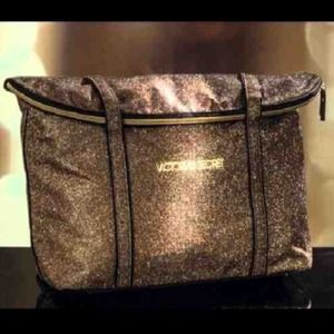 Victoria's Secret Gold Sequin Weekender Bag