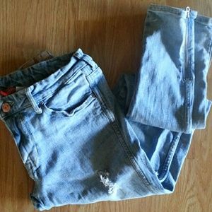 H&M super skinny zip ankle jeans