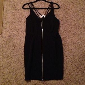Black zipper front dress