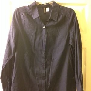 H&M royal blue button down shirt