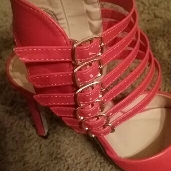 Coral Charlotte Russe heels - Picture 3 of 4