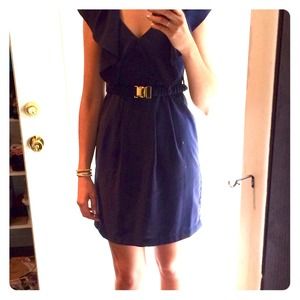 H&M navy blue dress with belt