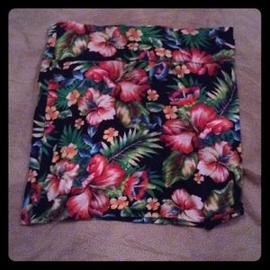 Tropical print fitted skirt