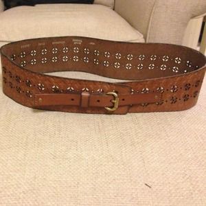 Fossil tan wide belt