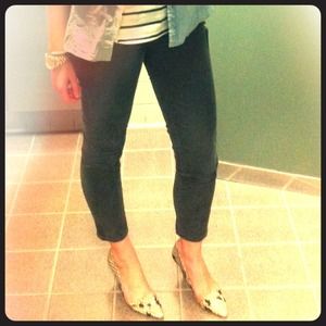 J Crew Toothpick Cords Charcoal Cropped/Ankle