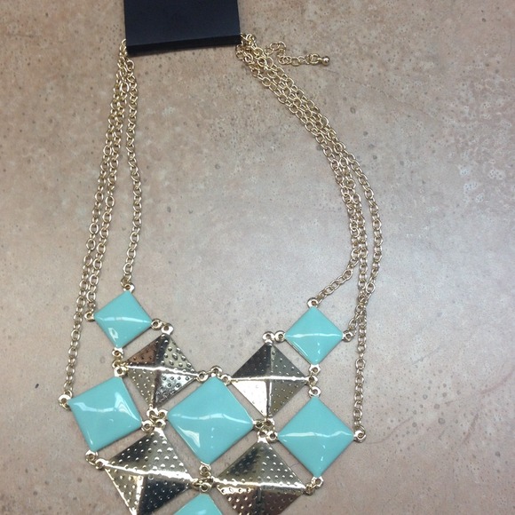 Mint and gold necklace!!