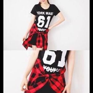 black fake two shirt