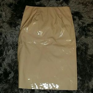 NUDE PATENT MIDI SKIRT