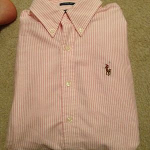 Pink ralph lauren button down oxford