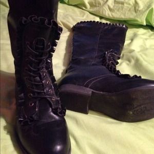 Black almost knee high boots