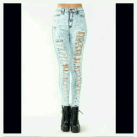Vibrant made in usa distressed skinny jeans sz 15
