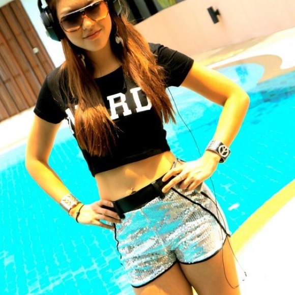 Silver sequined shorts