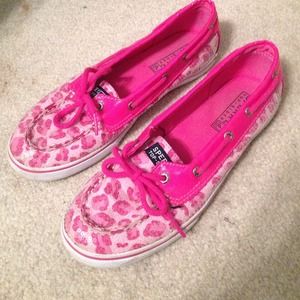 Limited Edition Sequined Pink Cheetah Sperrys