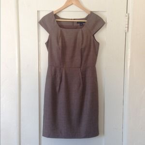 Wool Sheath Dress in Mink