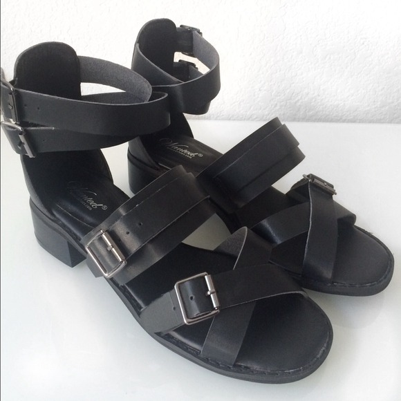 WANTED Black Leather sandles and Cardigan