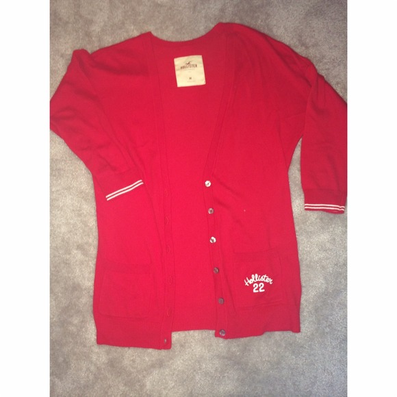 Red Hollister Cardigan