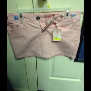 NWT Powder Pink Denim Mini Skirt