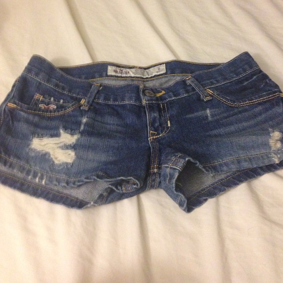 Hollister dark wash jean shorts